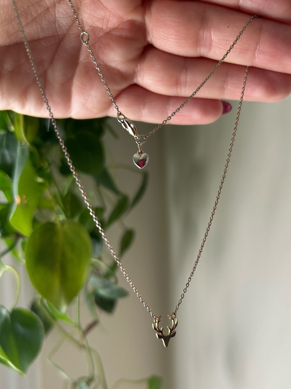 4/$20 Delicate Gold-Tone Deer Pendant Necklace